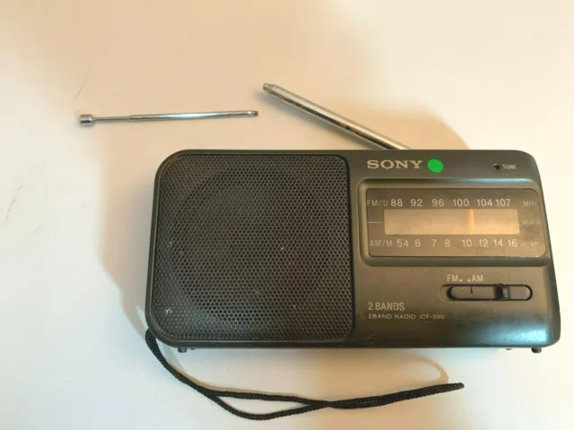 SONY ICF-390 AM/FM Portable RADIO Working and sounding good small