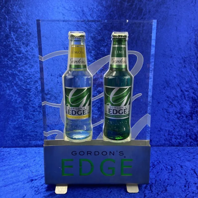 Gordons Gin Edge Advertisement Bar Bottle Holder Display Light Man Cave Prop VTG
