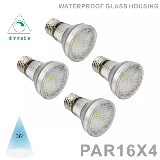 4 Pack PAR16 Led Spot Light Bulb Waterproof 7W 110V 220V E26 E27 Narrow Beam