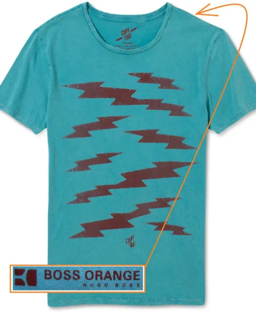 NWT BOSS ORANGE Label by Hugo Boss Dyed Cotton Graphic Tee T Shirt in ...