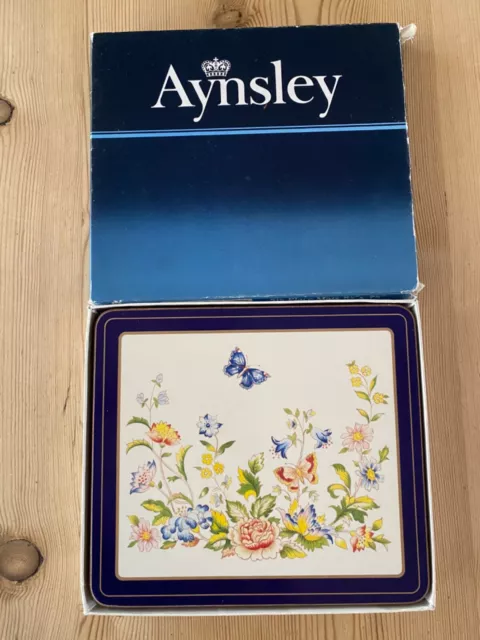 Anysley Set of 6 Vintage Place Mats - Cottage Garden Blue EXCELLENT CONDITION