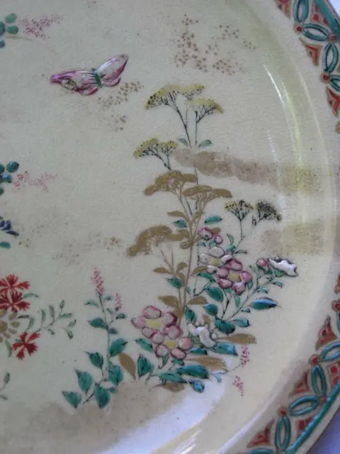 Antique Japanese Satsuma 18cm plate marked Taizan 1880-1900 handpainted #3917 3