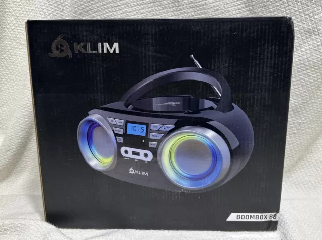 KLIM Boombox B3 Radio CD Player  Bluetooth, MP3 & RGB Lights
