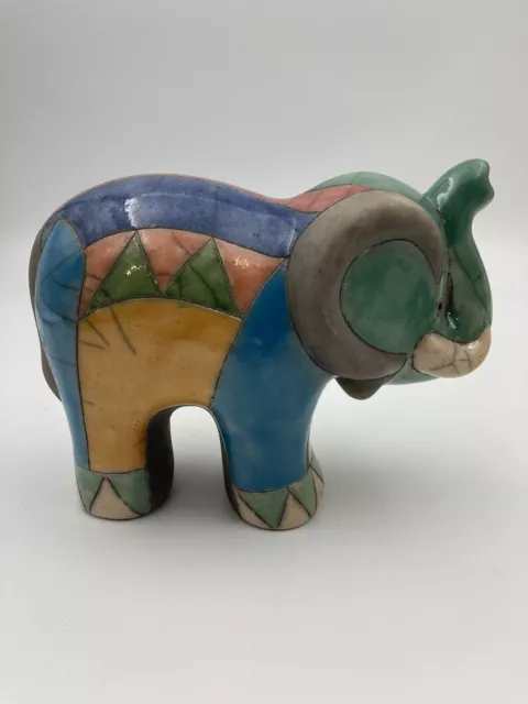 Raku Keramik Elefant Figur handbemalt Südafrika 2
