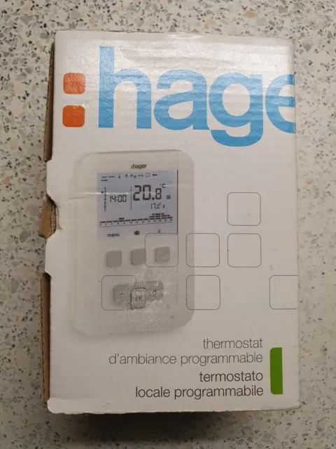 Hager EK530 Thermostat Ambiance prog. Digital 230V. 5A 4 fils  Hebdomadaire 7j