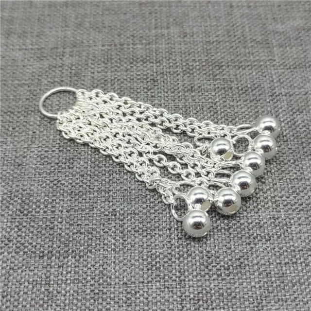 1 Stück 925 Sterling Silber Perlen-Quasten-Charm-Anhänger für Armband-Halskette