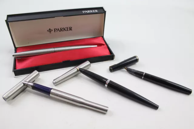 Parker Fountain Pens Writing Vintage Inc 45 25 17 Lady Gold Plate Nibs Etc x 4