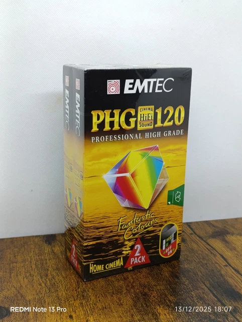 Cassette vhs emtec basf eq 180 extra quality fantastic colours
