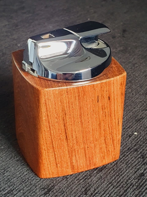 RONSON GAS TABLE Lighter Square Teak & Chromium Vintage 1970's £2.99 ...