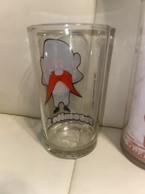 Vintage ‘50's Pink Pudgy Pig Drinking Glass/Tumbler/ Jelly Jar + 2 Yosemite Sam 3