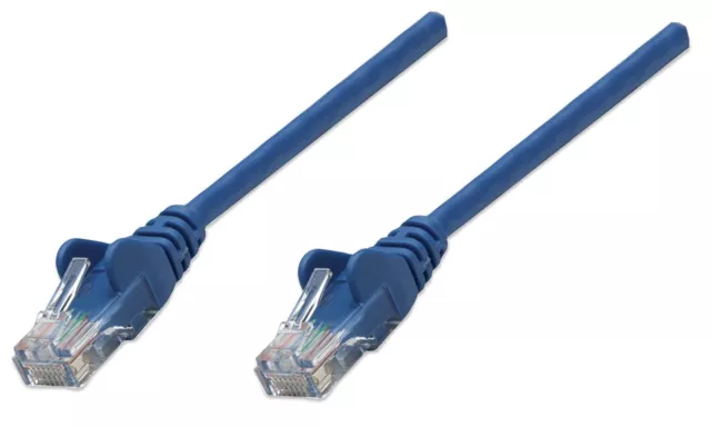 Intellinet Network Patch Cable, Cat5e, 0.5m, Blue, CCA, U/UTP, PVC, RJ45, Gold P
