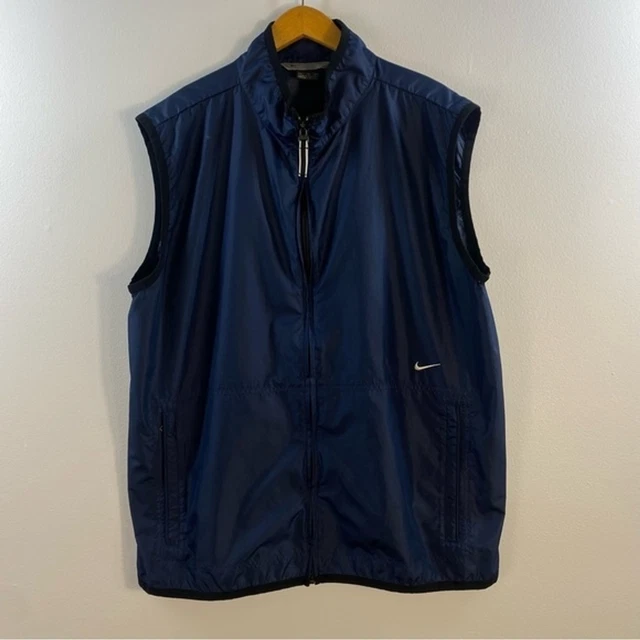 Nike Vest Mens Size XL Blue Track Jacket Full Zip Embroidered Swoosh