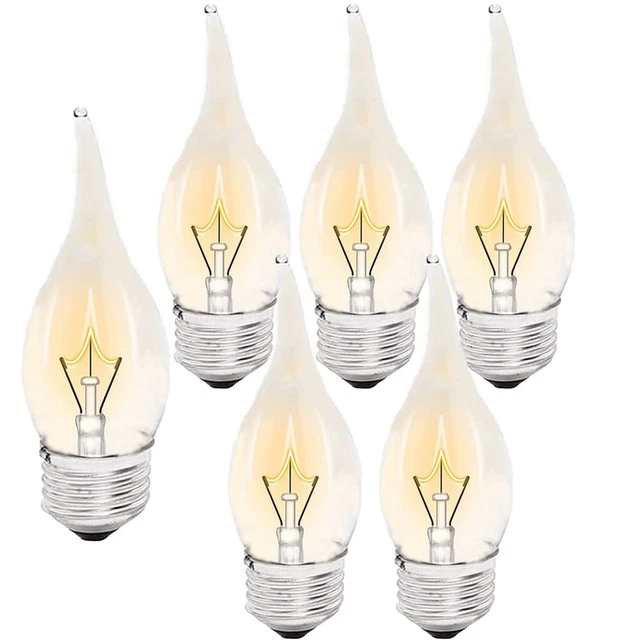40W Incandescent Torpedo Chandelier - Crystal Clear Light Bulbs - Medium Base