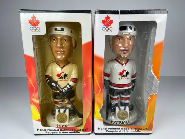 NHL Steve Yzerman Joe Sakic Bobble Heads Dobbles Team Canada 2002 Olympic Hockey