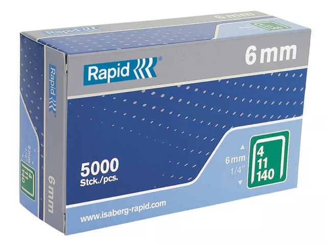 Rapid 140/6 6mm Galvanizada Grapas (Caja 5000)