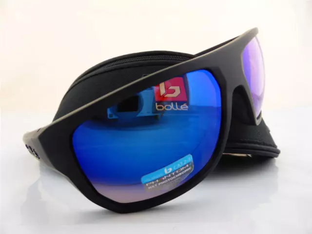 Bolle VULTURE Sunglasses Black Matte POLARISED Phantom Photochromic Cat 2-3 Lens