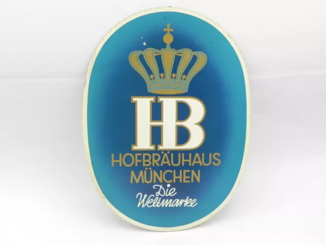 Hofbräuhaus München Pappschild birra beer HB pubblicità vintage plaque Reklame