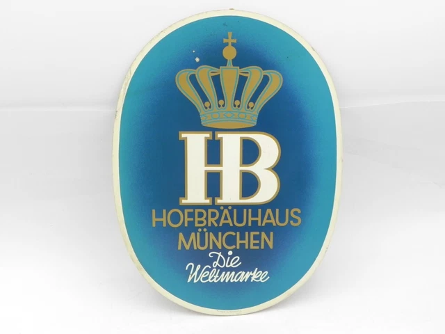 Hofbräuhaus München Pappschild birra beer HB pubblicità vintage plaque Reklame
