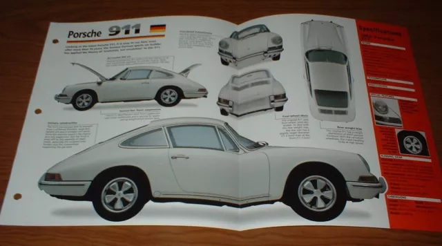 ★★1965 Porsche 911 Spec Sheet Brochure Poster Print Photo Info 65 63 64 66 67★★