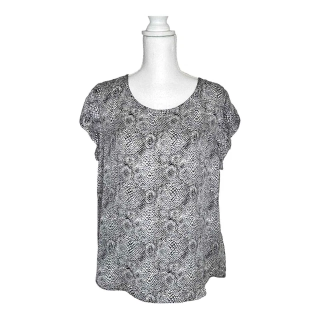 Joie Rancher Snakeskin Print 100% Silk Blouse Large