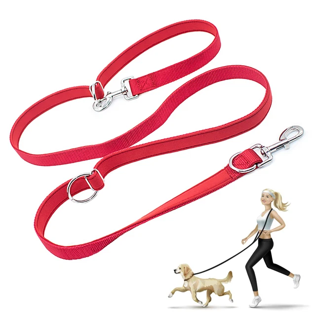 looxmeer® Hundeleine Doppelleine Verstellbar Führleine Trainingsleine Nylon, 2m