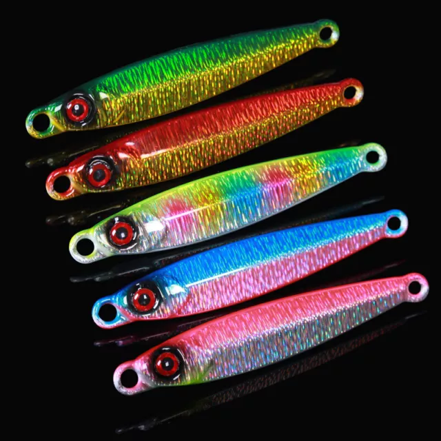 1x Glow Fast Fall Fishing Lure 10-120g Sinking Vertical Lead Metal Flat Jig Bait