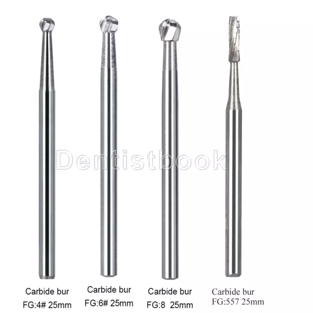 AZDENT Dental Surgical Handpiece Bur Tungsten Carbide FG Round/Straight Fissure