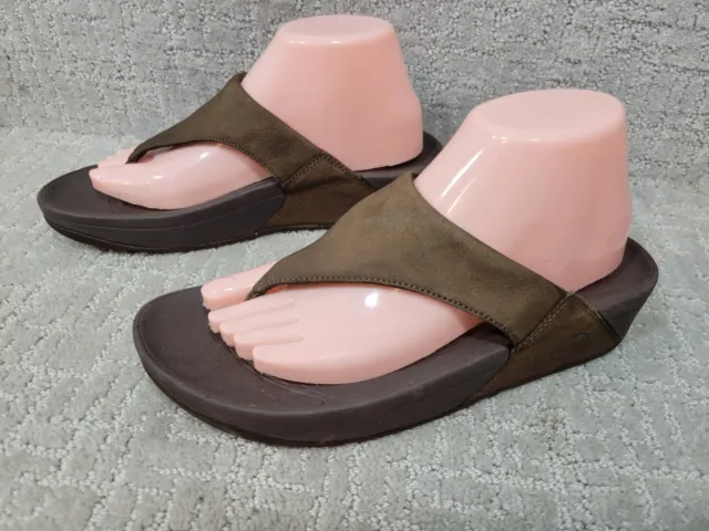 FitFlop 542-030 Women’s Size US 9 Tan Brown Comfort Thong Flip Flop Sandal