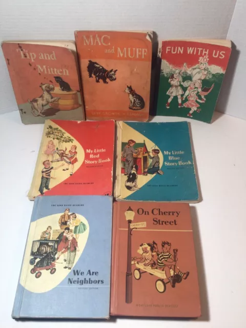 Lot Of 7 Vintage Readers - Ginn, Tip &Mitten Mac & Muff Children's Books