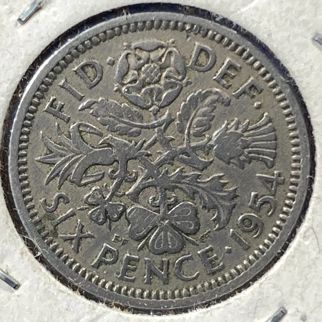 1954 Great Britain Six Pence, Elizabeth II, KM# 903 (70039)