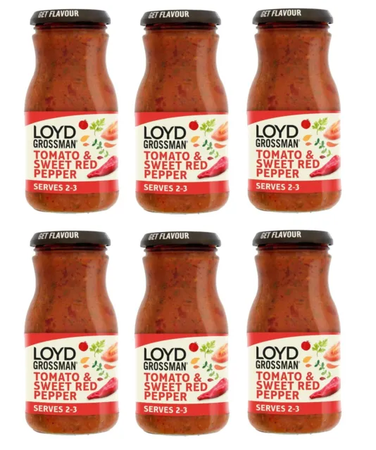 Loyd Grossman Tomato & Sweet Red Pepper Pasta Sauce 350g PACK OF 6