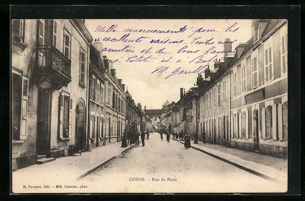 CPA Cosne, Rue de Paris 1908