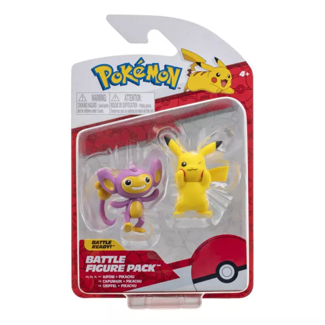 PACK DE 2 figurines de combat Pokémon - Pikachu et Aipom EUR 22,90
