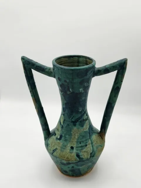 Handmade art pottery ceramic vase artist signed