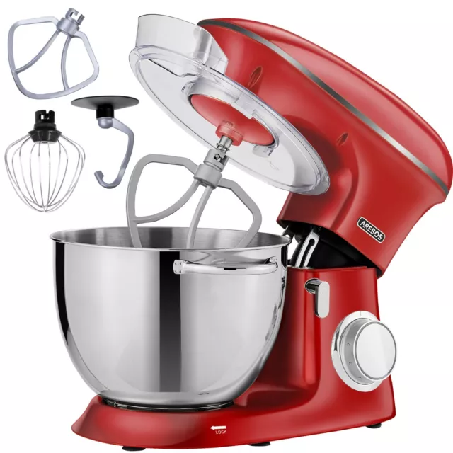 AREBOS Robot Pâtissier Professionnel 1500W  Robot de Cuisine Multifonction 8L