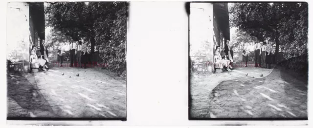 FRANCE Family Ball Set c1930 Photo Glass Plate Stereo Vintage P29L7n 2