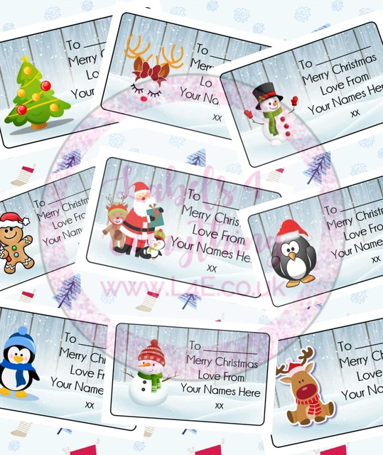 PERSONALISED CHRISTMAS GIFT Tags Present Stickers Labels Wrapping Xmas Santa £1.99 PicClick UK