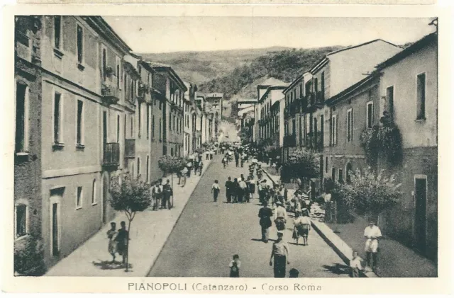 1956 PIANOPOLI CORSO ROMA cartolina animata viaggiata Catanzaro Calabria