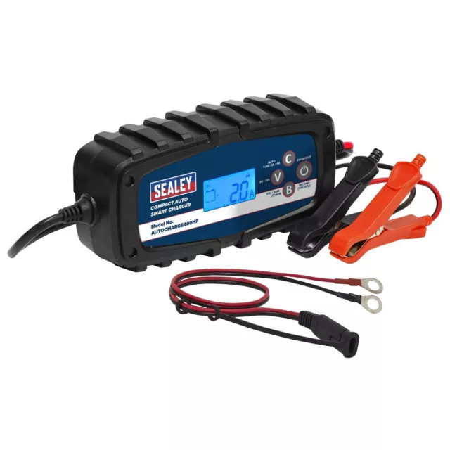 Sealey AUTOCHARGE400HF Compact Auto Smart Charger 4A 9-Cycle 6/12V - Lithium