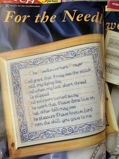 Needleworker’s Prayer Sampler Vintage Cross stitch Design chart