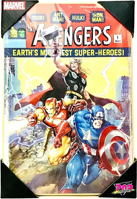 1 Count Pop Creations Marvel Comics The Avengers 7" X 10" Wooden Wall Art