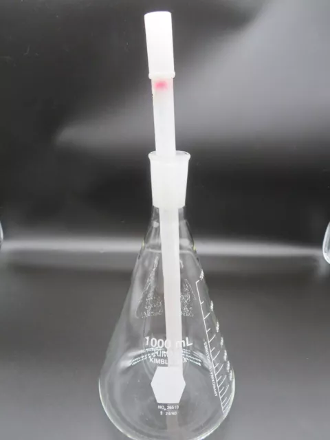 Kimble Kimax 26510 USA 1000 ML Glass Flask Narrow Mouth with Thermometer