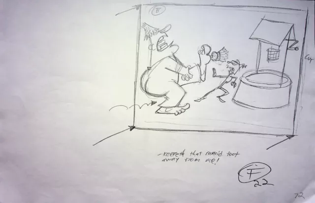 The Fairly OddParents JOHN FOUNTAIN SIGNED Hand Drawn Storyboard Page #IZ