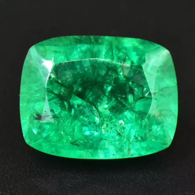 7 To 9 Ct Natural Zambian Green Emerald Cushion Cut Certified Stunning Gemstone