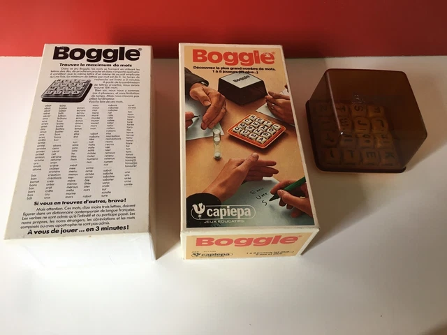 BOARD GAME / BOGGLE CAPIEPA LETTERS 1 to 8 player 1977 type COGGLE ...