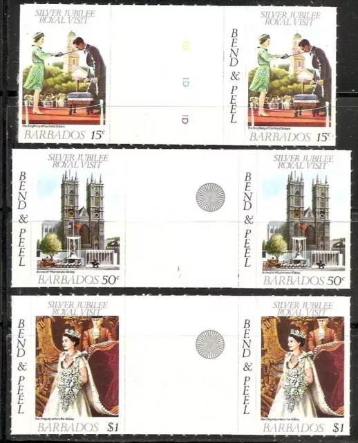 Barbados #SG590-SG592 MNH 1977 QEII Knight Sobers Coach Royal Visit [467-469]