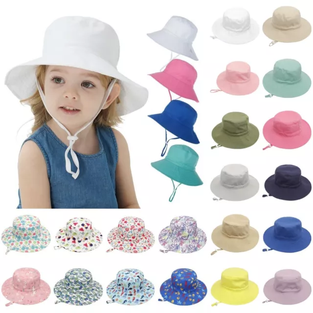 Kids Baby Sun Hat Summer Cotton Bucket Hats Boy Girl Toddler Unisex Beach Cap