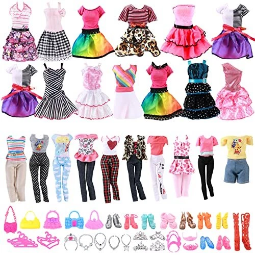 Vicloon Vestiti e Accessori per Bambole Dolls, 43 Pezzi Set di Vestiti (P3t)
