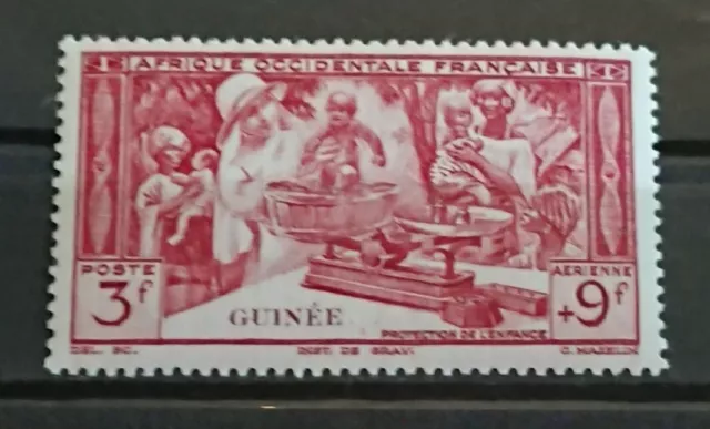 Guinée Colonie Française Timbre PA N° 8 /  Neuf* / 1942