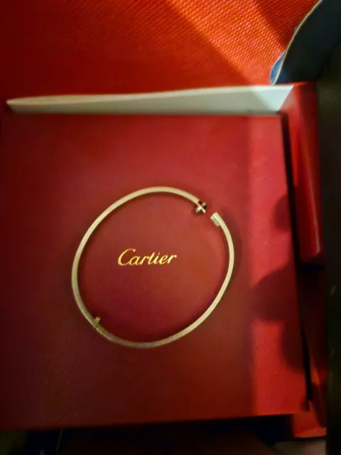 Bracelet Cartier Love Pm Crb6047417 15 Cm Or Blanc 18K Golden Strap Bangle 5500€